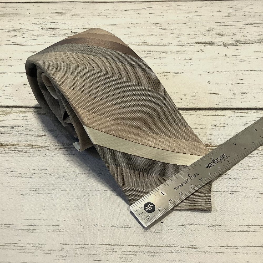 Sears Men's Store Vintage Brown Grey Tie Striped